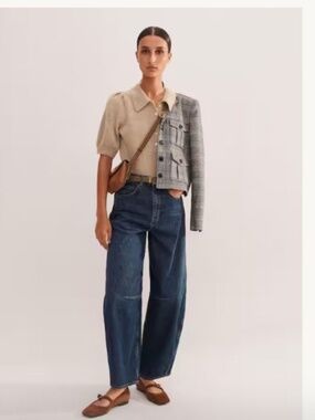 ME+EM Dark Blue Wide Leg Jeans
